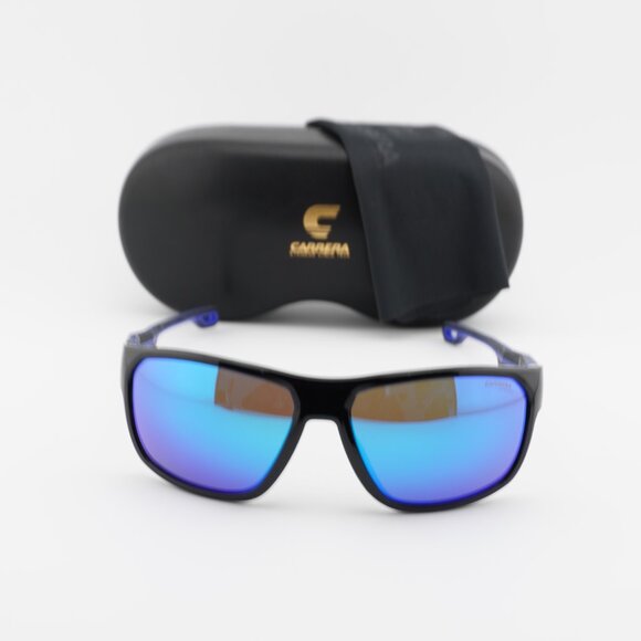 CARRERA 4018/S 0D51 Z0 Rectangle Sunglasses - Black/Blue Mirror - Picture 4 of 10